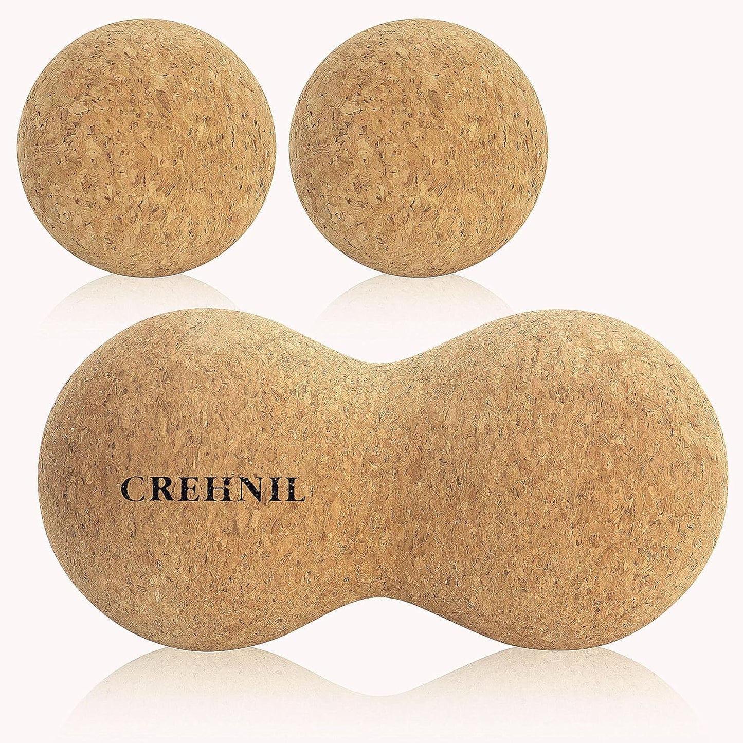 Natural Cork Peanut Massage Ball Roller Trigger Point Myofascial Release Double Lacrosse Massage Set