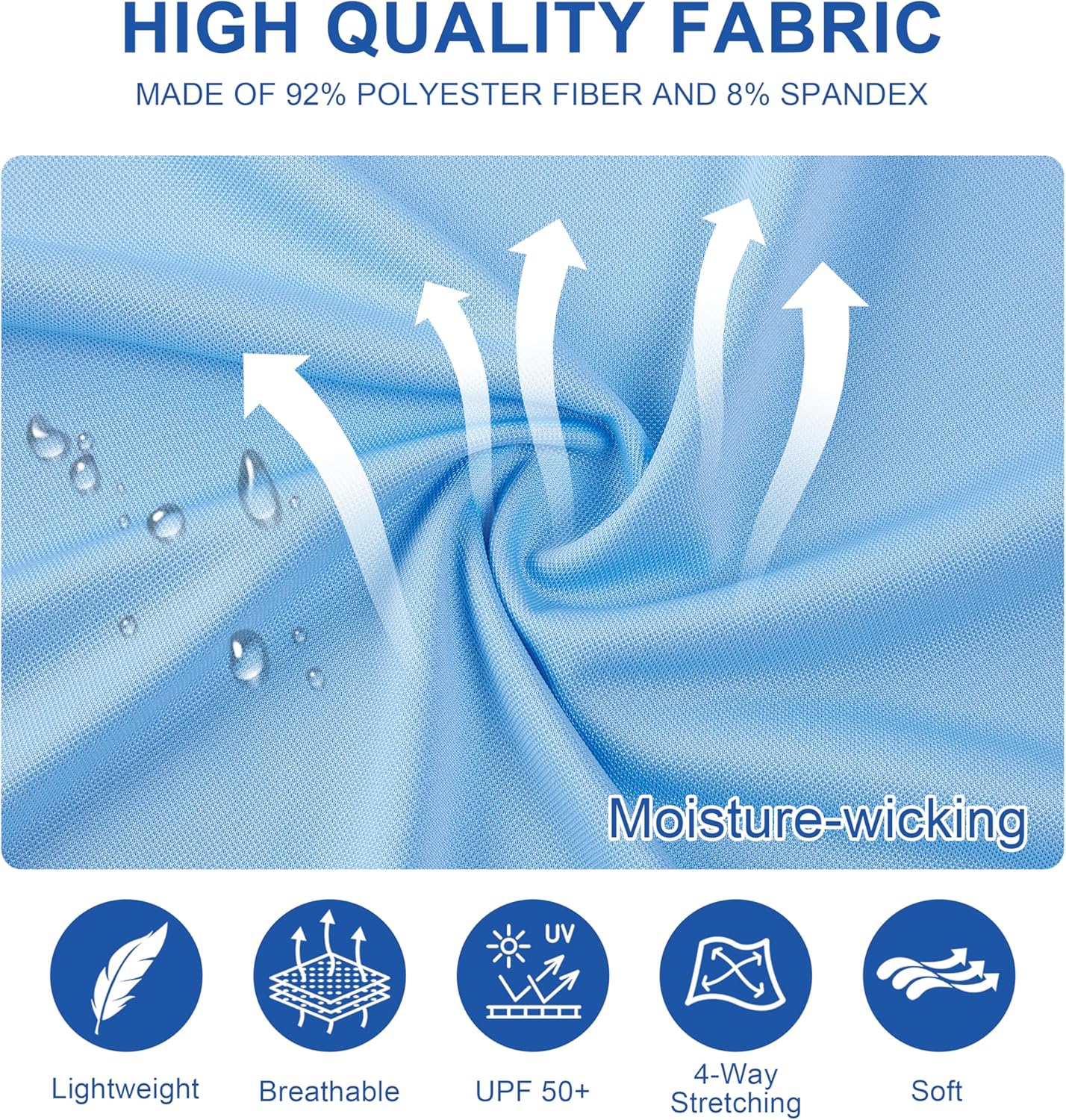 Mens Golf Shirt Short Sleeve Moisture Wicking Dry Fit Performance Solid Casual Pique Collared Golf Polo Shirts for Men