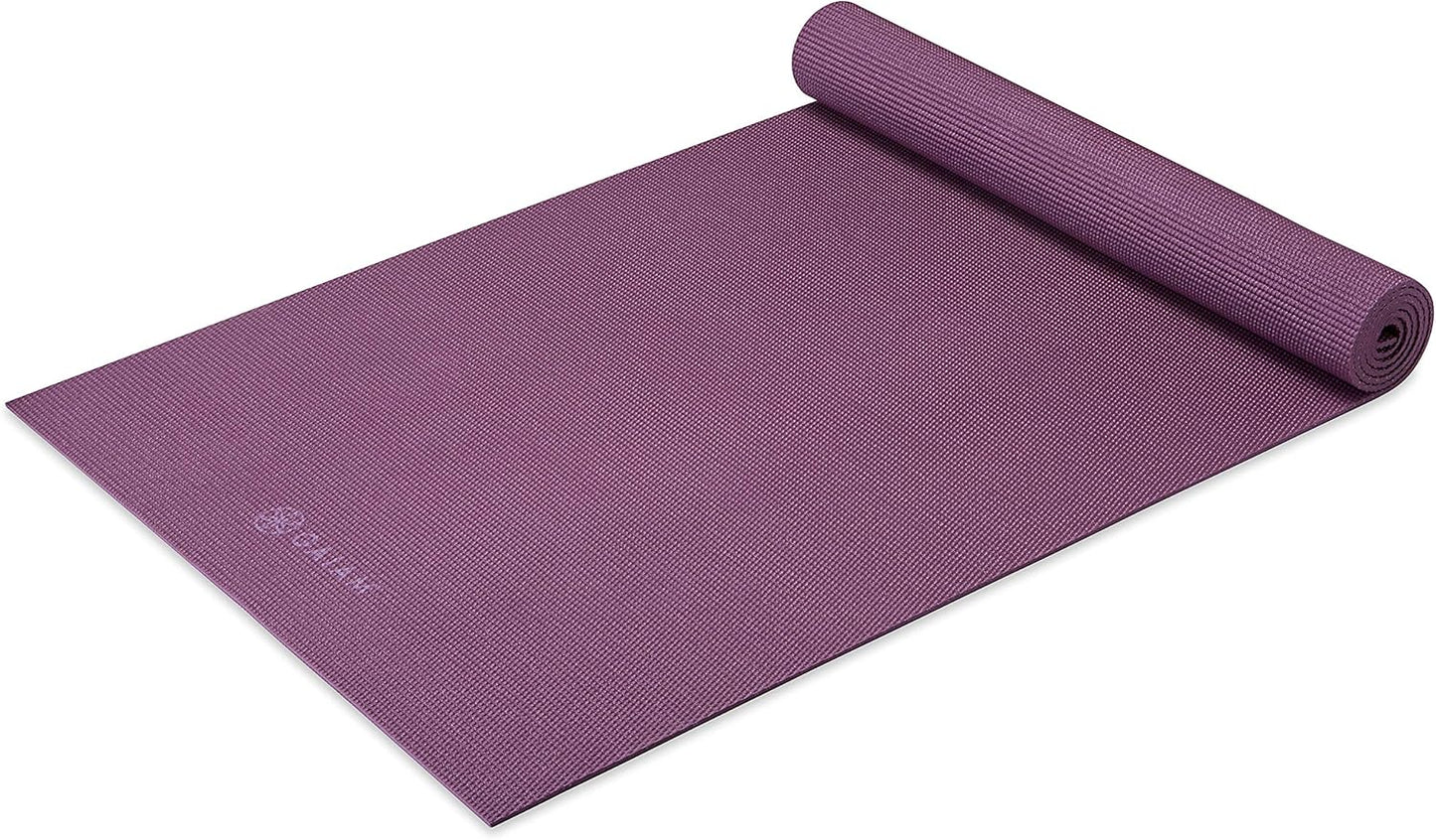 Gaiam Yoga Mat - Premium 5mm Solid Thick Non Slip Exercise & Fitness Mat for All Types of Yoga, Pilates & Floor Workouts (68" x 24" x 5mm)