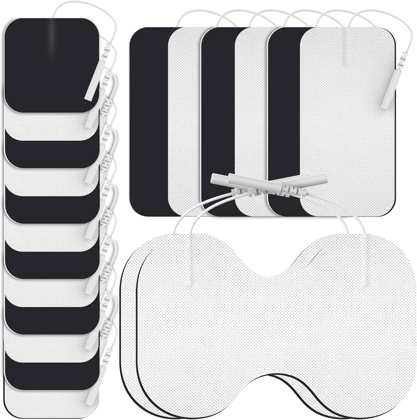 DOMAS TENS Unit Electrode Pads (XL) - 4x6 Inch for Back Pain Relief- Compatible with TENS 7000 and Other 2mm Pin Units - Reusable & Latex-Free