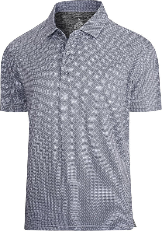 SAMERM Mens Golf Shirts Short Sleeve Dry Fit Performance Moisture Wicking Print Sport Polo Shirts for Men Casual