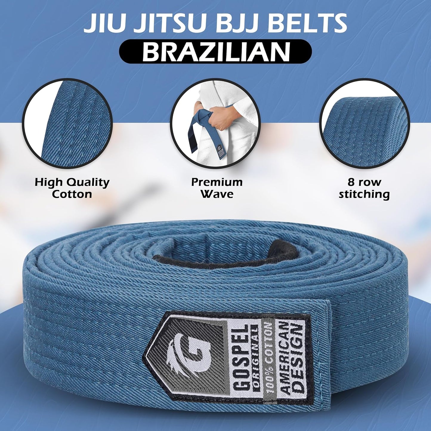 GOSPEL Vintage Series BJJ Belt for Men & Women | Brazilian Jiu Jitsu Belt with Vintage Colors