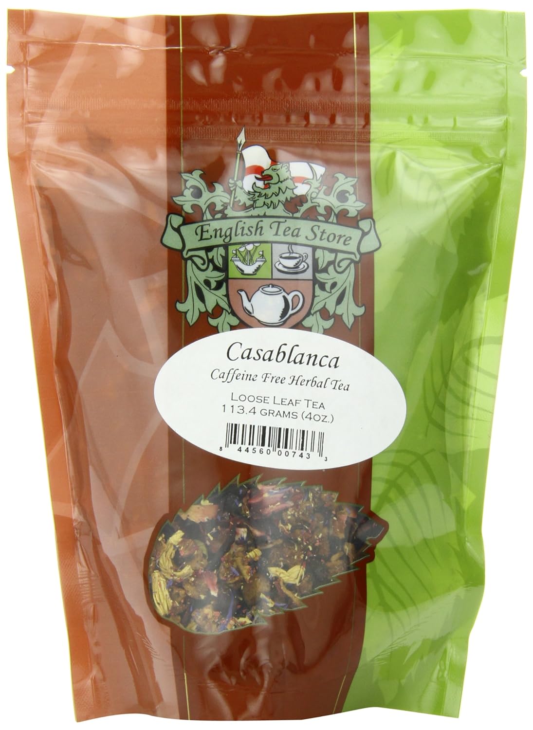 Casablanca Caffeine Free Herbal Tea Pouches - 4oz | Loose Leaf Fruit & Herb Blend | Hibiscus Rosehip Apple Currant Strawberry | Vitamin C Rich | Hot or Iced Tea | Summer Popsicle Tea