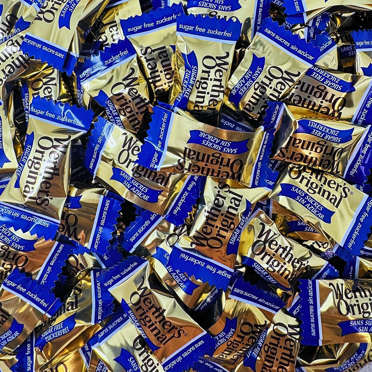 Werther's Original Premium Sugar Free Hard Creamy Caramel Candies 1-Lb Individually Wrapped Low Carbs Candy Snacks Keto And Diabetic Friendly (16-oz)