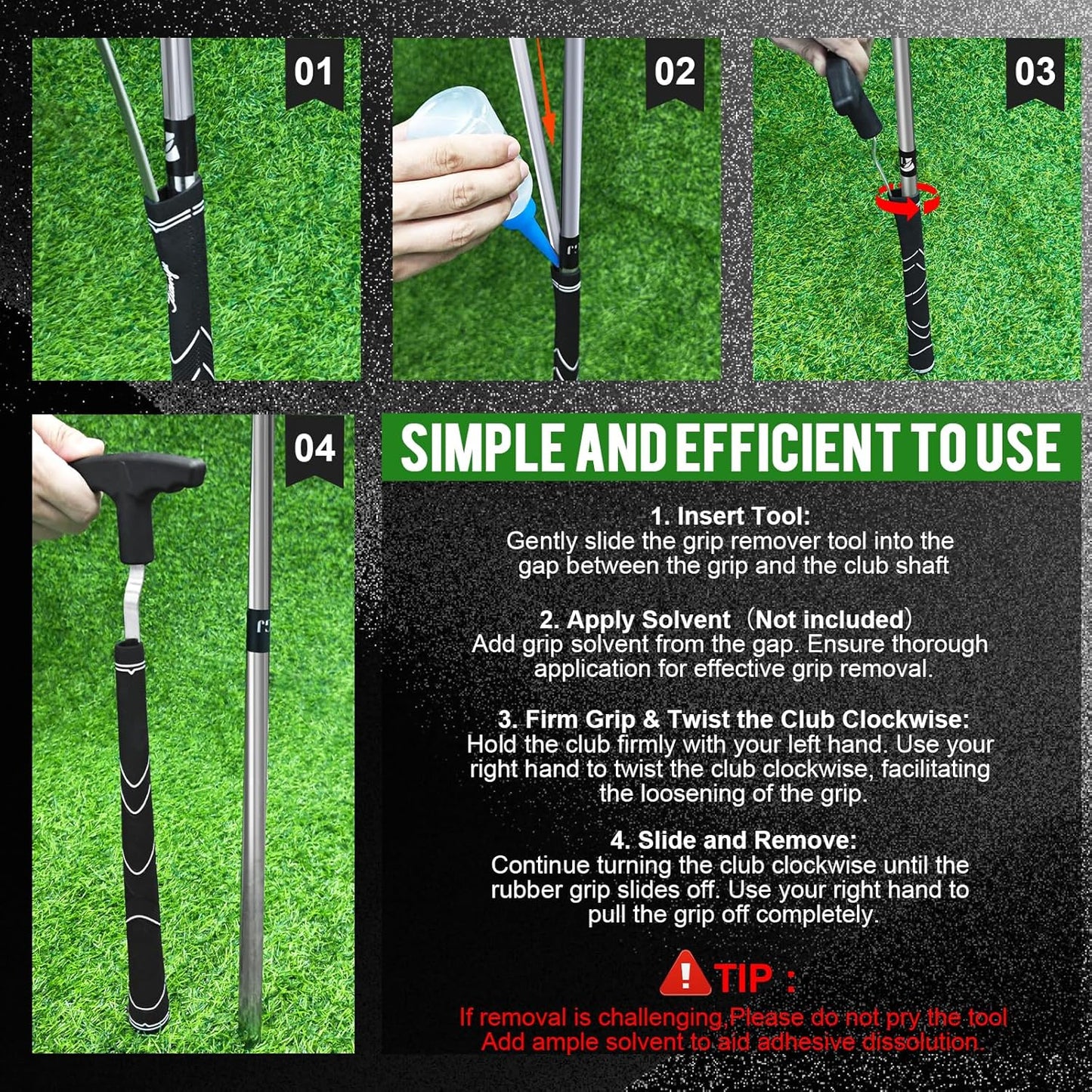 Golf Grip Removal Tool, V-Groove Grip Remover Saver Gripping Tool for Removing Golf Club Grips (1 Pcs)