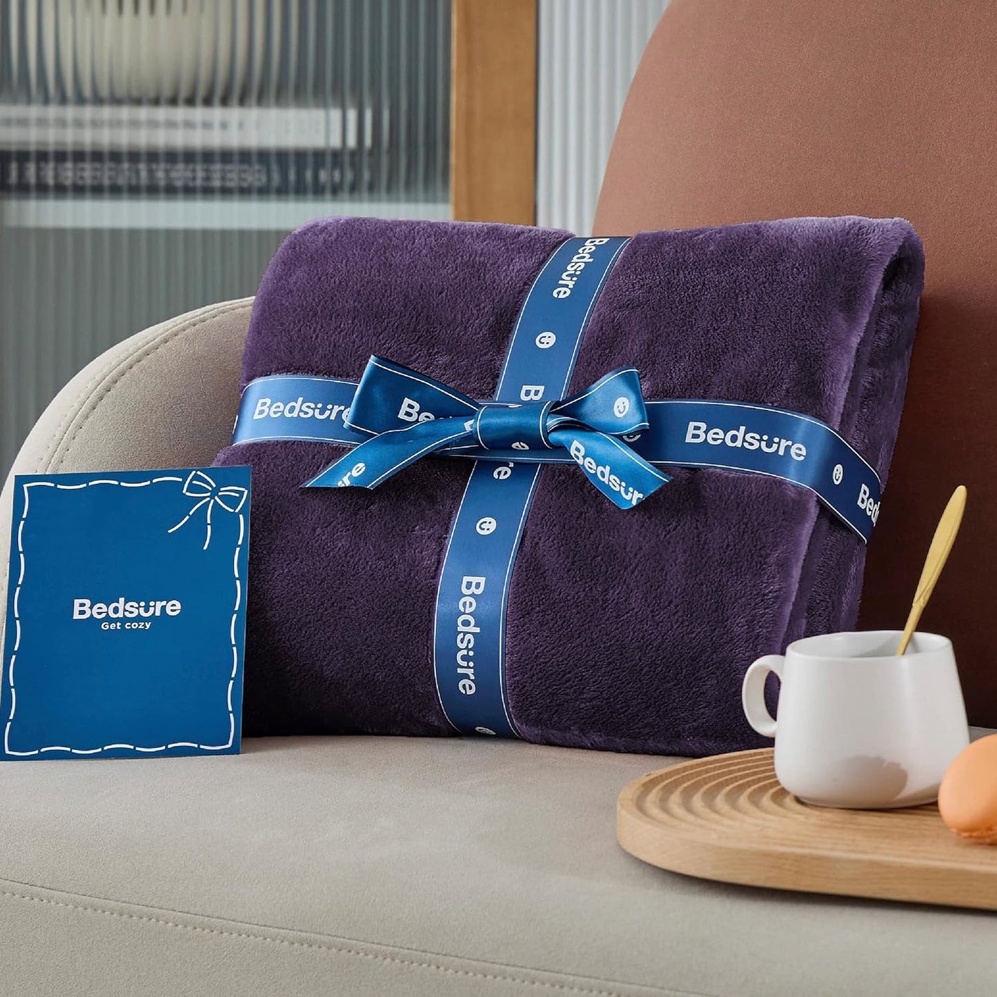 Bedsure Purple Fleece Blankets King Size - Bed Blanket Soft Lightweight Plush Cozy Fuzzy Luxury Microfiber, 108x90 inches