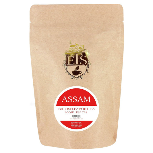 Assam Black Tea Loose Leaf | Bold Strong Flavor | Malty Brisk Taste | High Caffeine for Morning Energy | Resealable 4oz Pouch | Premium Indian Tea | Great with Milk or Lemon | Kosher Vegan
