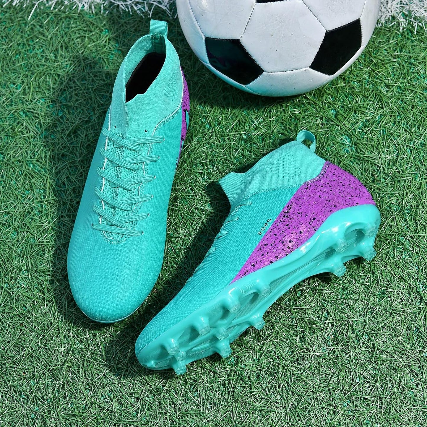 Soccer Cleats for Mens Womens Indoor Soccer Shoes Unisex Baseball Turf Shoes Youth Rugby Shoes Adult AG FG TF Football Boots Wide Training Sneaker