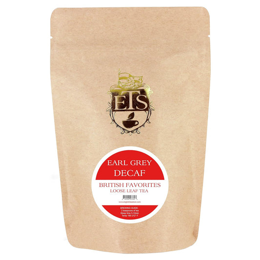 Earl Grey CO2 Decaffeinated Loose Leaf Tea Pouches - 4oz | Naturally Decaf with Bergamot Flavor | Chemical-Free CO2 Process | Full-Bodied Aroma | Black Tea for Anytime Enjoyment