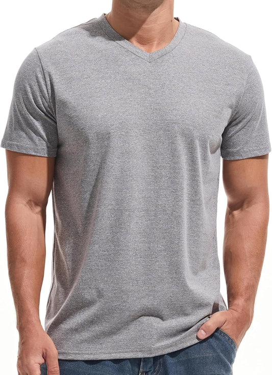 VEIISAR Premium V Neck T Shirts for Men - Modern Fitted Tees Vneck Undershirts