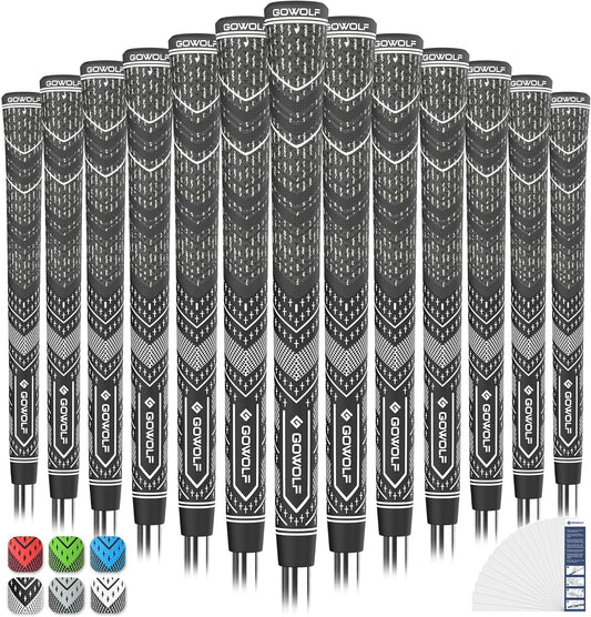 Gowolf Golf Grip Cord Rubber Multi-compound Golf Driver Irons Club Choose 13 Grips with 15pcs Tapes Or Full Kit choose one