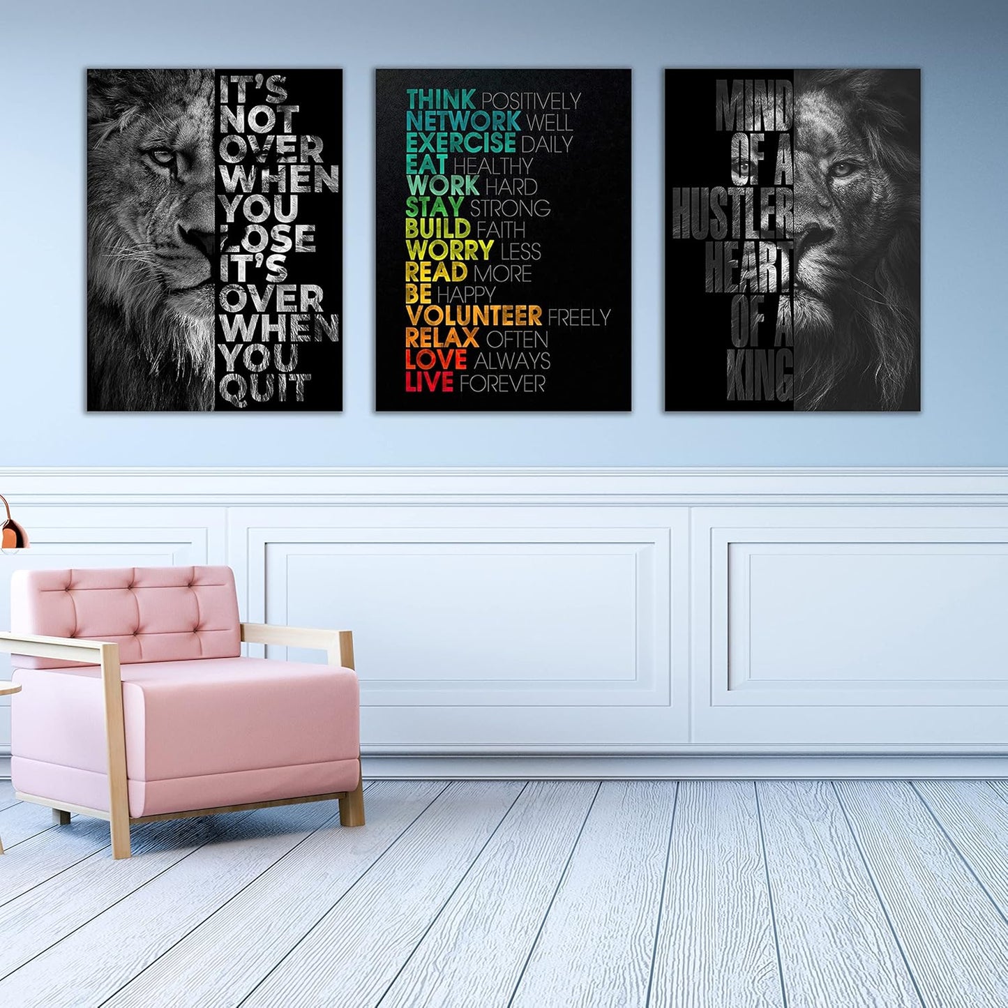 Motivational Canvas Painting Wall Art Execution Grind Hustle Inspirational Wall Art Success Entrepreneur Poster Positive Quotes Wall Poster Framed for Home Office Wall Decor[60''Wx 28''H]