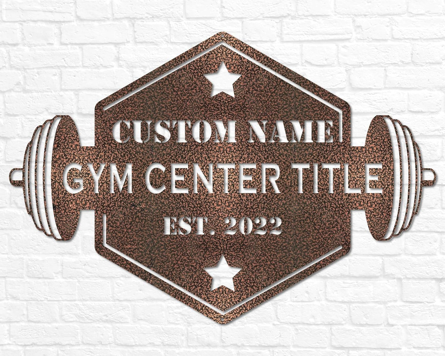 Personalized Gym Sign with Name | Hexagon Gym Garage Decor | Gym Decor for Home Gym | Established Signs for Workout Room | Gift for Athlete
