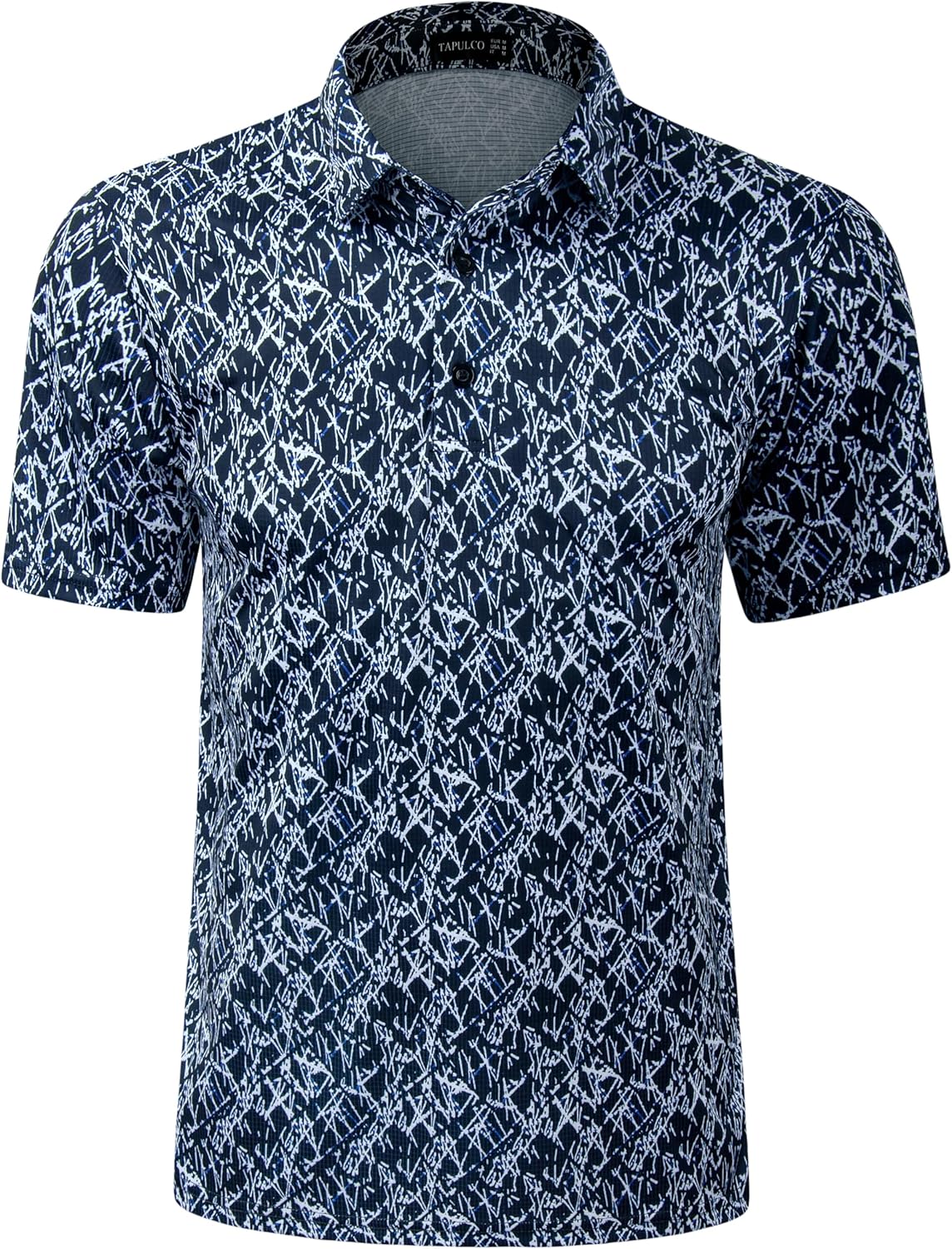 TAPULCO Mens Quick Dry Polo Shirts Camouflage Pattern Performance Athletic Lightweight Breathable Casual Golf Tshirts