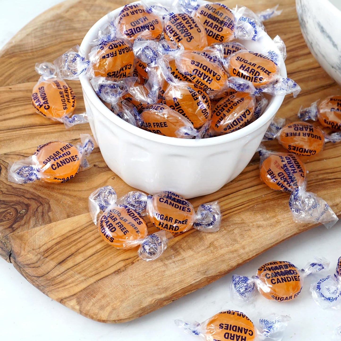 Arcor Sugar Free Butterscotch Hard Candy, 2 Pound Bulk Bag (Approx 140 pieces), Individually Wrapped Hard Candy, The Hampton Popcorn & Candy Company