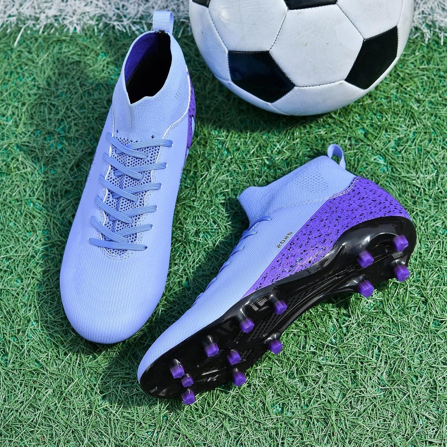 Soccer Cleats for Mens Womens Indoor Soccer Shoes Unisex Baseball Turf Shoes Youth Rugby Shoes Adult AG FG TF Football Boots Wide Training Sneaker