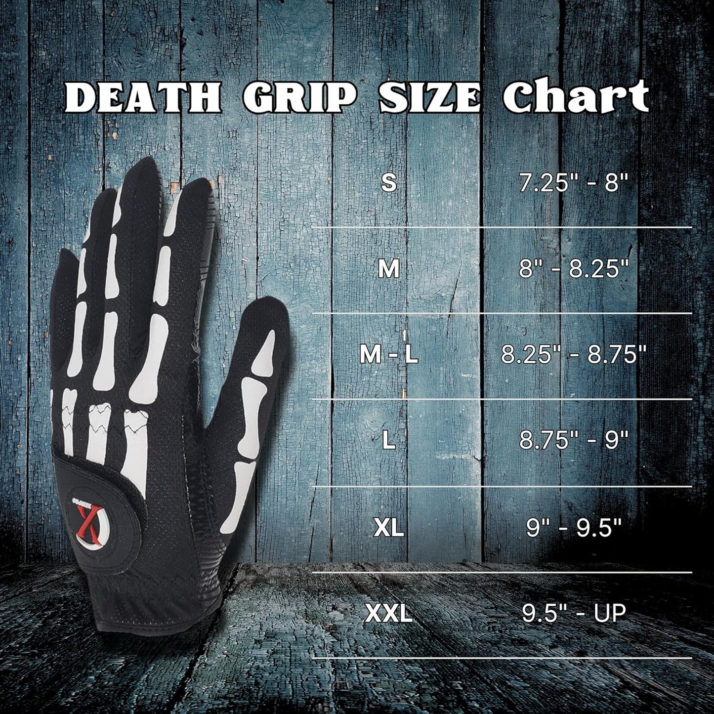 Skeleton Golf Gloves for Men 2 Pack – 100% AAA Synthetic Tacky Leather - Spooky & Funny Golf Gloves for Men – Tacky & Cool Golf Glove - Perfect for Summer & Fall Golfing