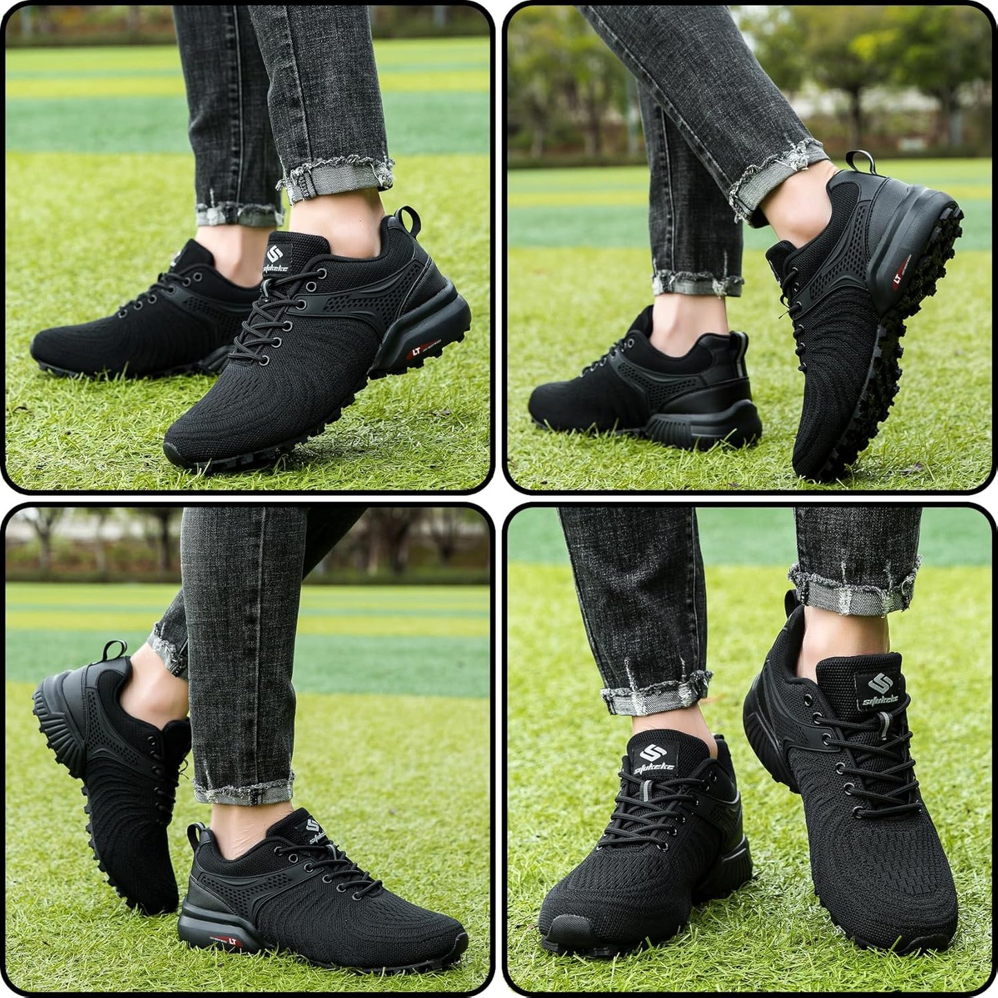Men's Trail Running Shoes Lightweight Breathable Walking Hiking Sneakers Outdoor Athletic Tennis Cross Training Shoes