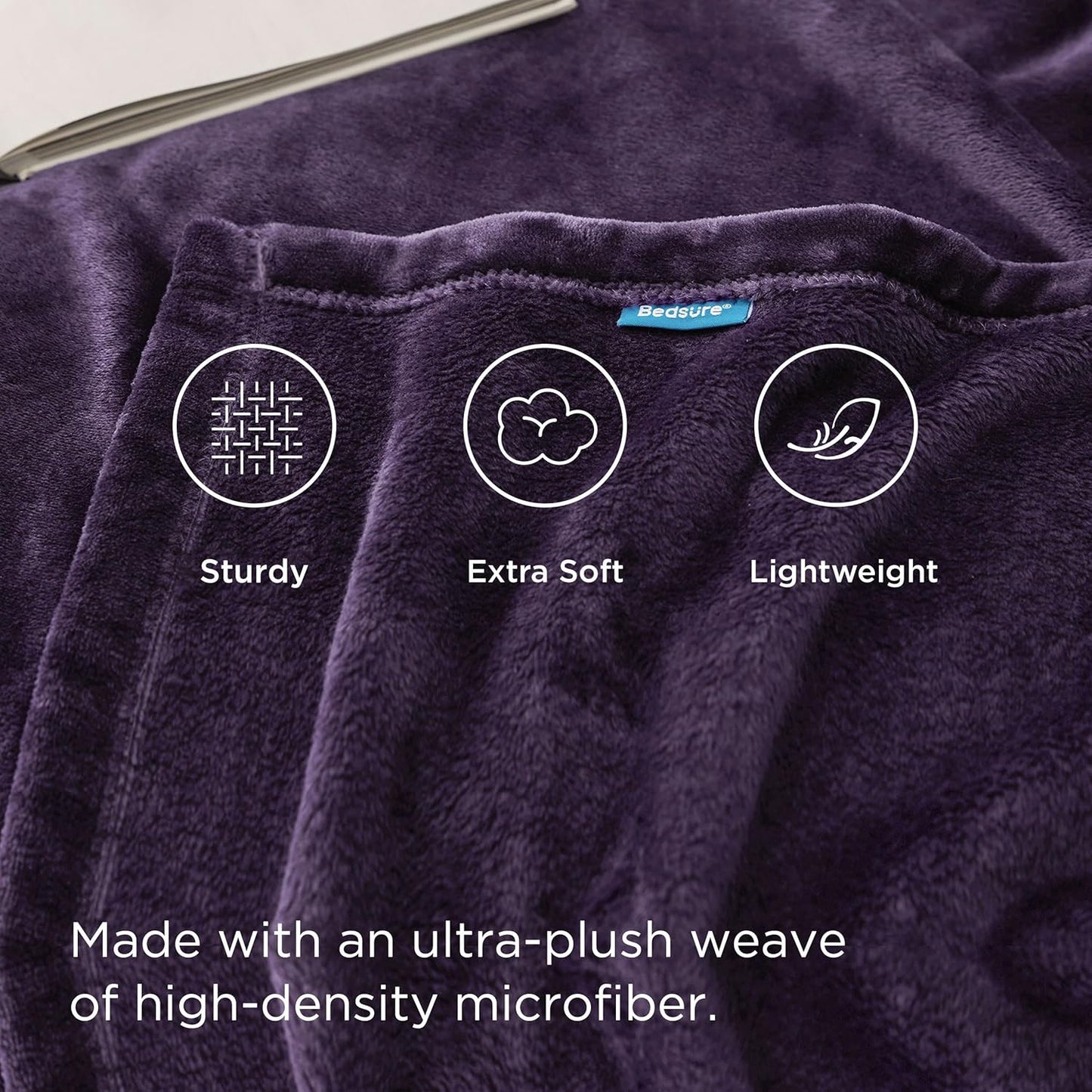 Bedsure Purple Fleece Blankets King Size - Bed Blanket Soft Lightweight Plush Cozy Fuzzy Luxury Microfiber, 108x90 inches