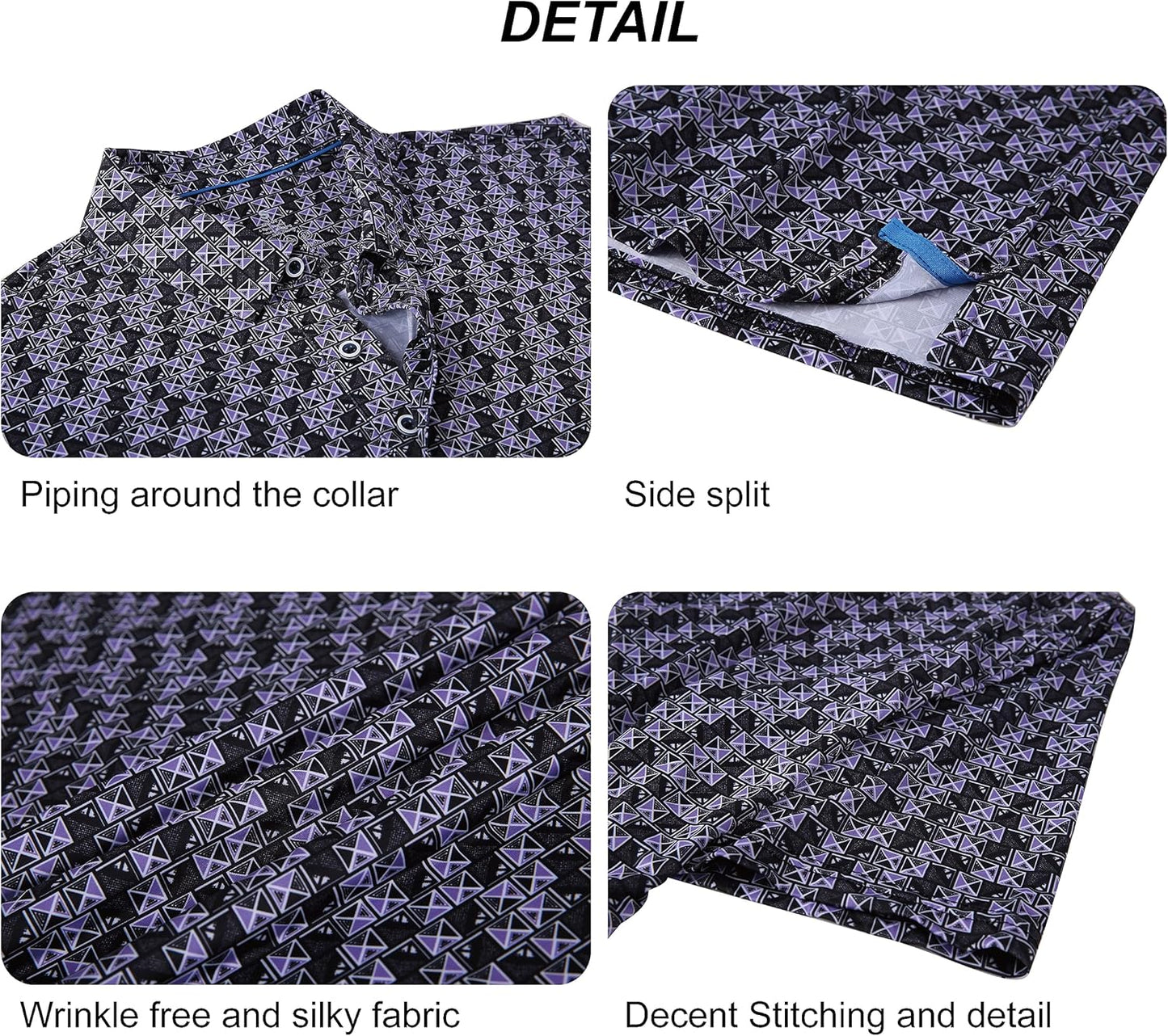 WARHORSEE Golf Polo Shirts for Men Short Sleeve Wrinkle Free 4 Way Stretch Moisture Wicking Performance Collared Tshirts