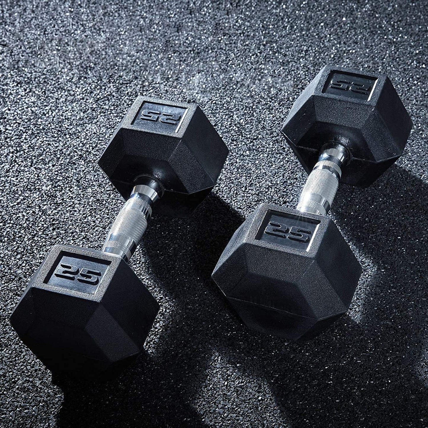 WF Athletic Supply Rubber Coated Hex Dumbbell Set, Multiple Choices Available - Dumbbells with Rack Stand and Mat, or Dumbbells Only (200/550/1200/2100/3000 LB)
