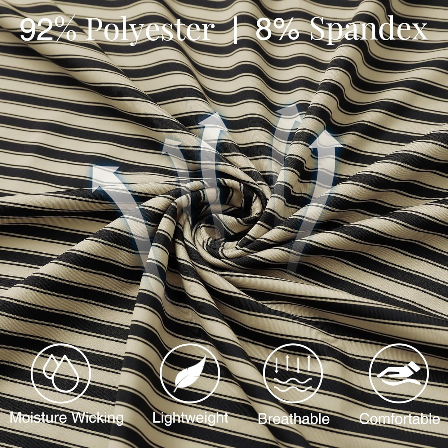 M MAELREG Golf Shirts for Men Short Sleeve Dry Fit Casual Striped Performance Moisture Wicking Collared Mens Polo Shirts