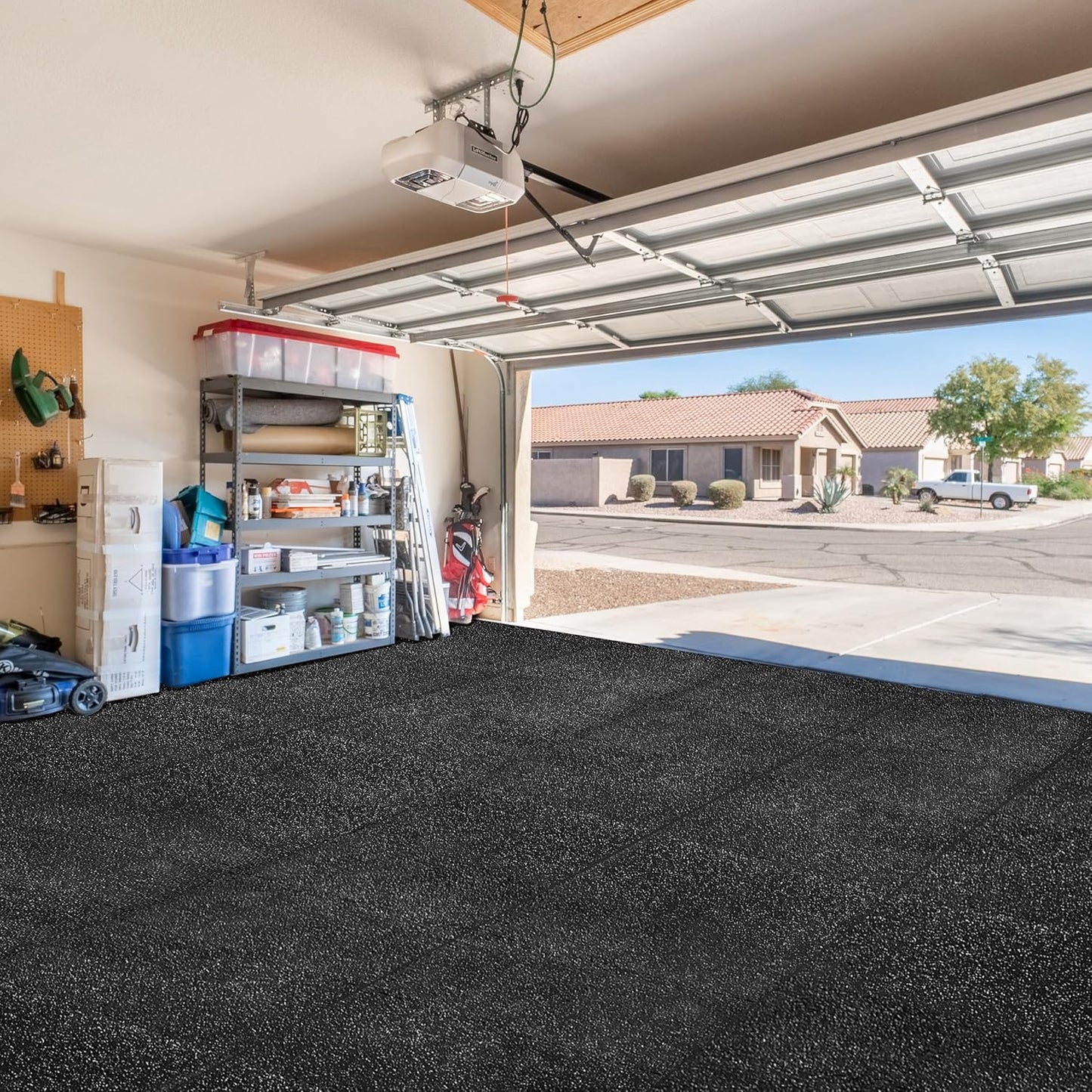 Sivan Fitness 1/2" Thick Rubber Top High-Density EVA Foam Gym Flooring for Home Gym - 48 Sq Ft Exercise Mat Tiles for Workout, Yoga, MMA, Heavy Exercise Equipment Mat - 12 Interlocking Gym Floor Mat