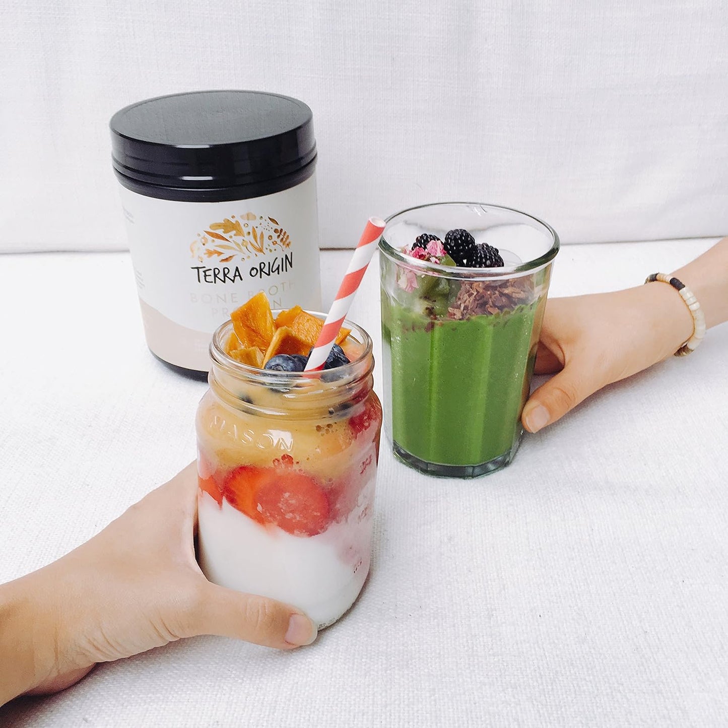 TERRA ORIGIN Collagen Peptides Powder | Bone Broth Hydrolized Collagen Type I and III Protein Supplement | for Women and Men Hair, Skin, Nail and Joint Support | Vanilla (20 Servings)