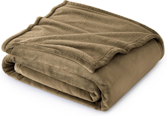 Bedsure Fleece Blanket Twin Size Camel - 300GSM Lightweight Plush Fuzzy Cozy Soft Warm Blanket for Bed, Sofa, Couch, Travel, Camping, 60x80 inches