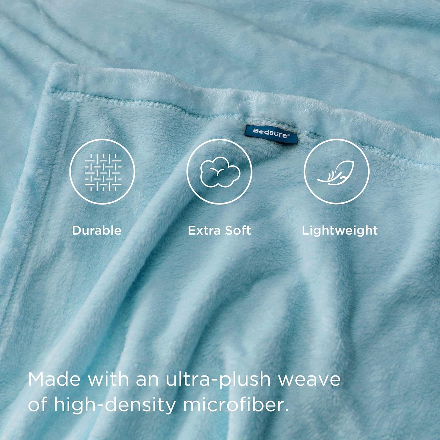 Bedsure Fleece Throw Blanket for Couch River Blue - Lightweight Plush Fuzzy Cozy Soft Blankets and Throws for Sofa, 50x60 inches