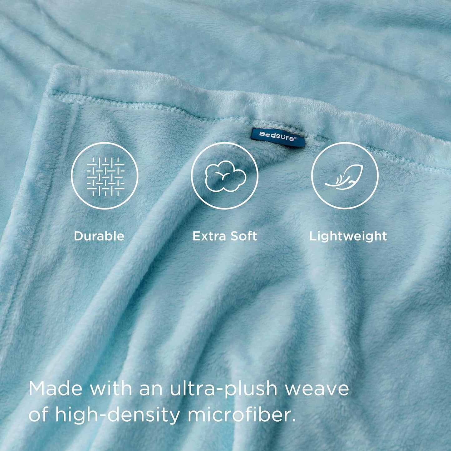 Bedsure Fleece Throw Blanket for Couch River Blue - Lightweight Plush Fuzzy Cozy Soft Blankets and Throws for Sofa, 50x70 inches