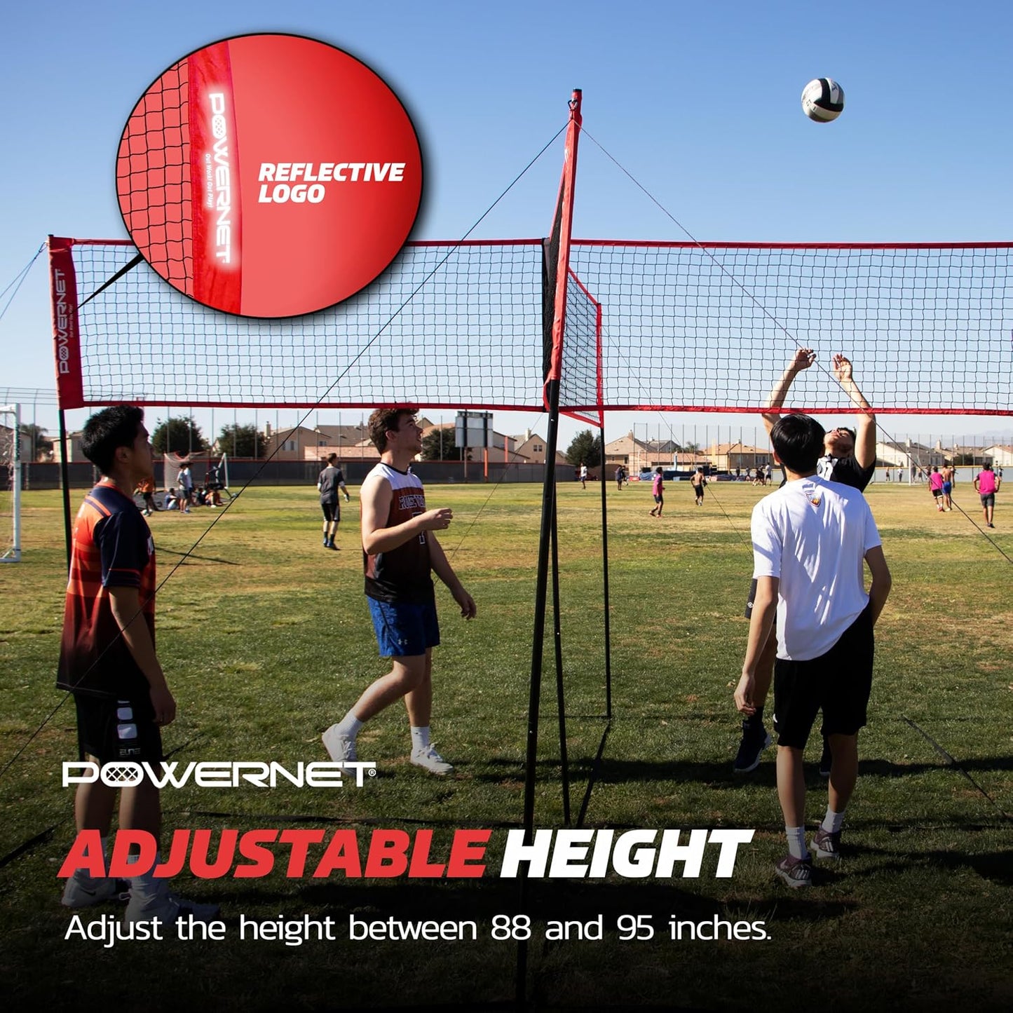 PowerNet Four Square Volleyball Net, Fun New Game, Play at The Park or Beach, 2 Versions