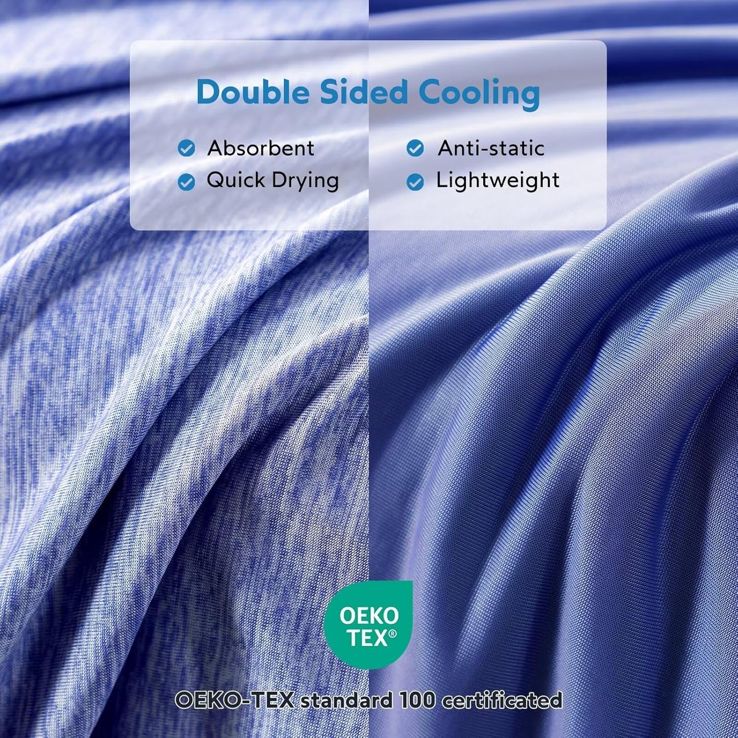 HOMFINE Cooling Blankets for Hot Sleepers - Summer Blanket Thin Lightweight Breathable Soft Double Side Enhanced Cooling for Bed Couch Sofa, Keep Cool for Night Sweats (Dark Blue, 90 x 90 inches)