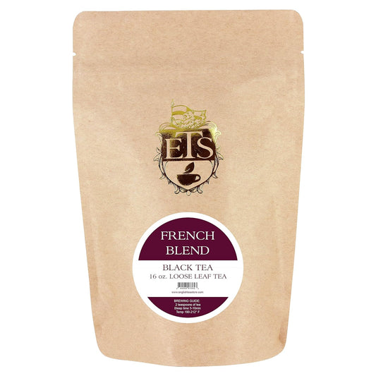 French Blend Loose Leaf Tea Pouches - 4oz | Lavender Rose Jasmine Black Green Tea | Floral Romantic French Cafe Style | Assorted Tea From Assam Ceylon Kenya Provence China