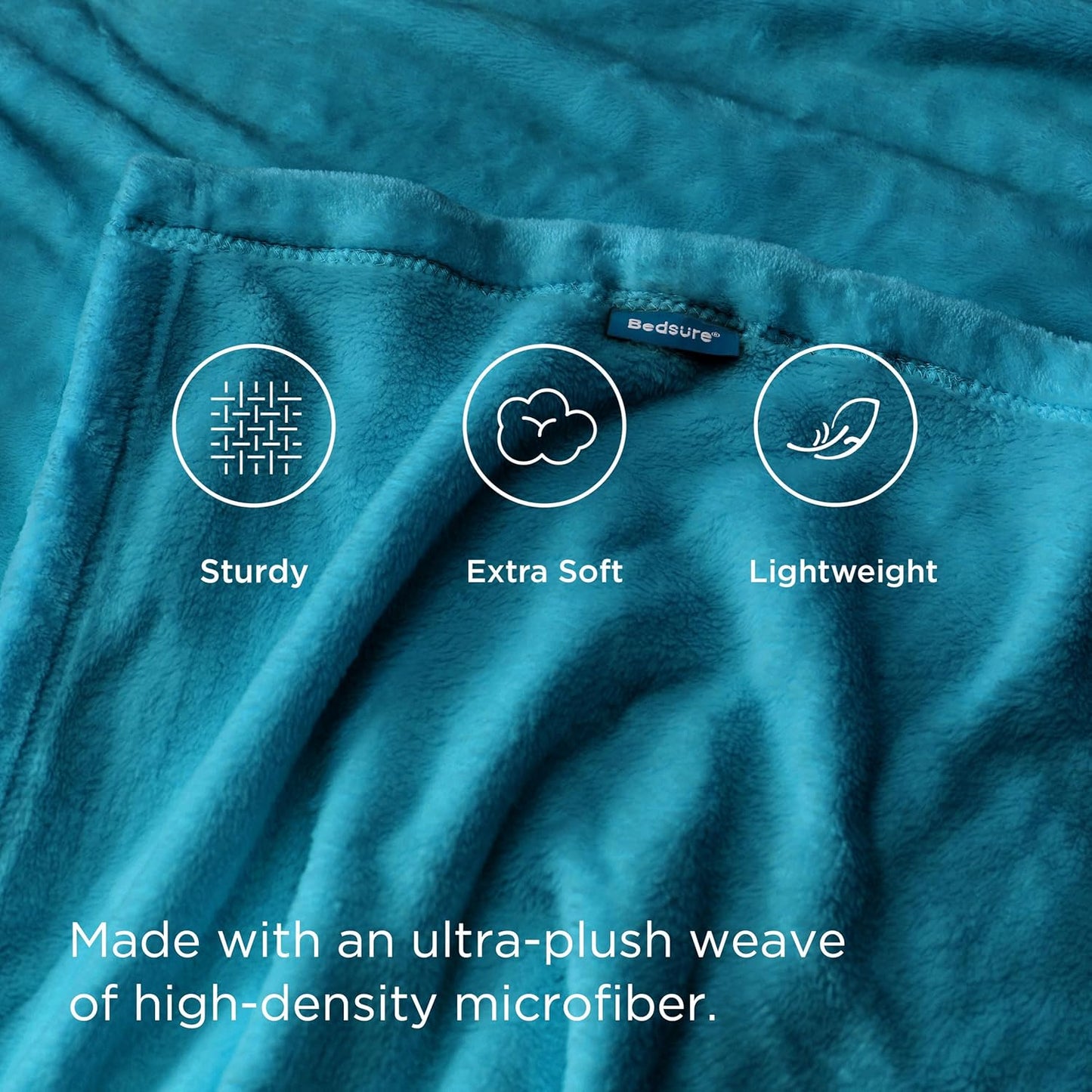 Bedsure Fleece Throw Blanket Teal - 300GSM Blankets for Couch, Sofa, Bed, Soft Lightweight Plush Cozy Throws for Toddlers, 50x60 inches