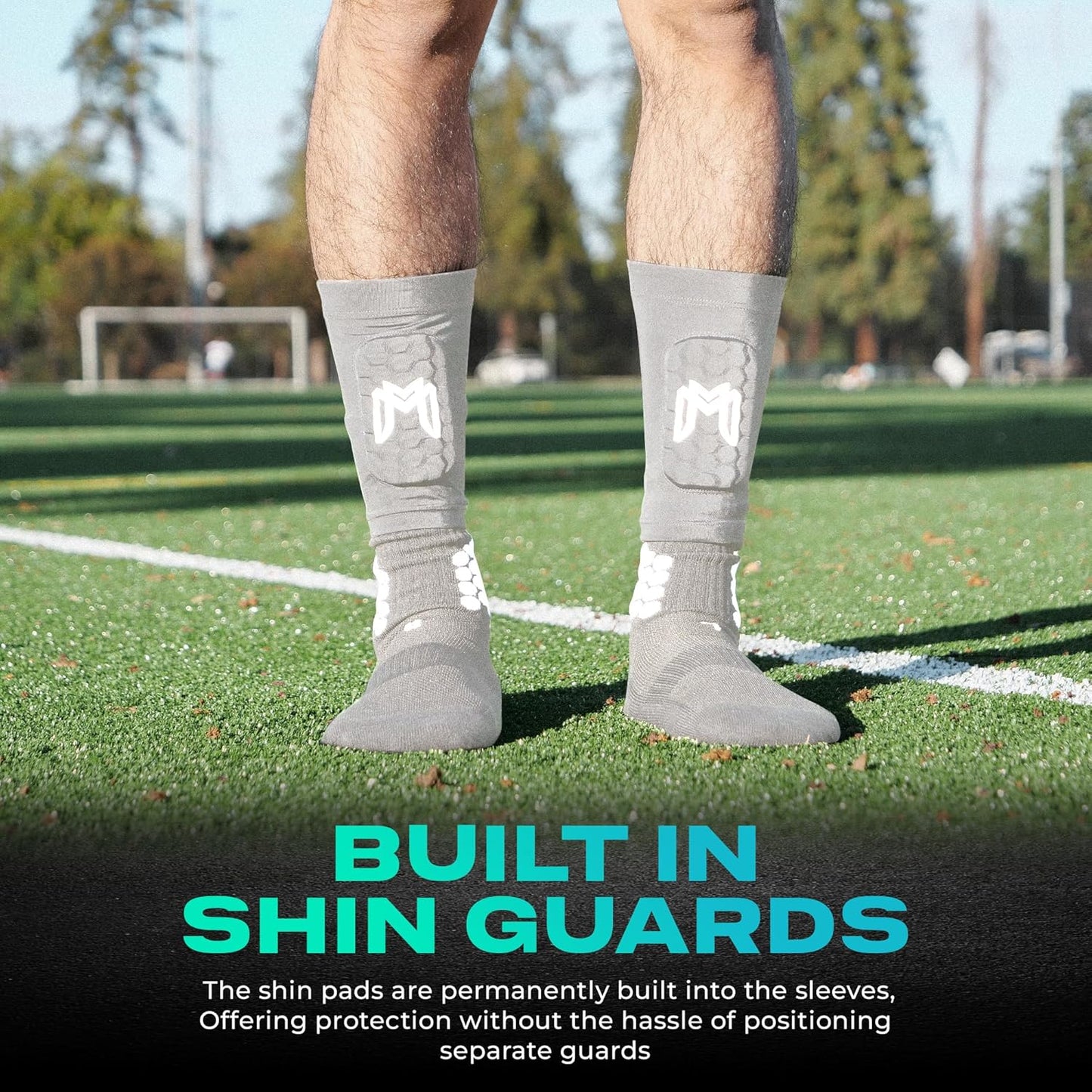 Mini Shin Guards Soccer – Built in Shin Pad Sleeves for Mens, Women, Teens - Small Shin Guards - Lightweight, Breathable Shin Defender Leg Protection
