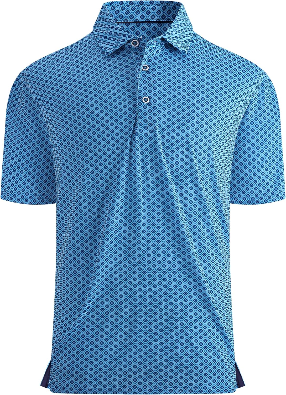 Esabel.C Golf Shirts for Men Dry Fit Performance Short Sleeve Print Moisture Wicking Collared Shirt