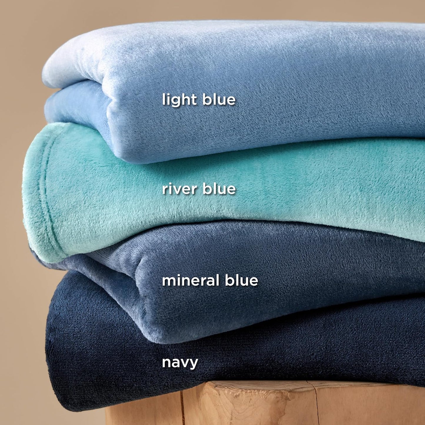 Bedsure Fleece Bed Blankets Queen Size River Blue - Soft Lightweight Plush Fuzzy Cozy Luxury Blanket Microfiber, 90x90 inches