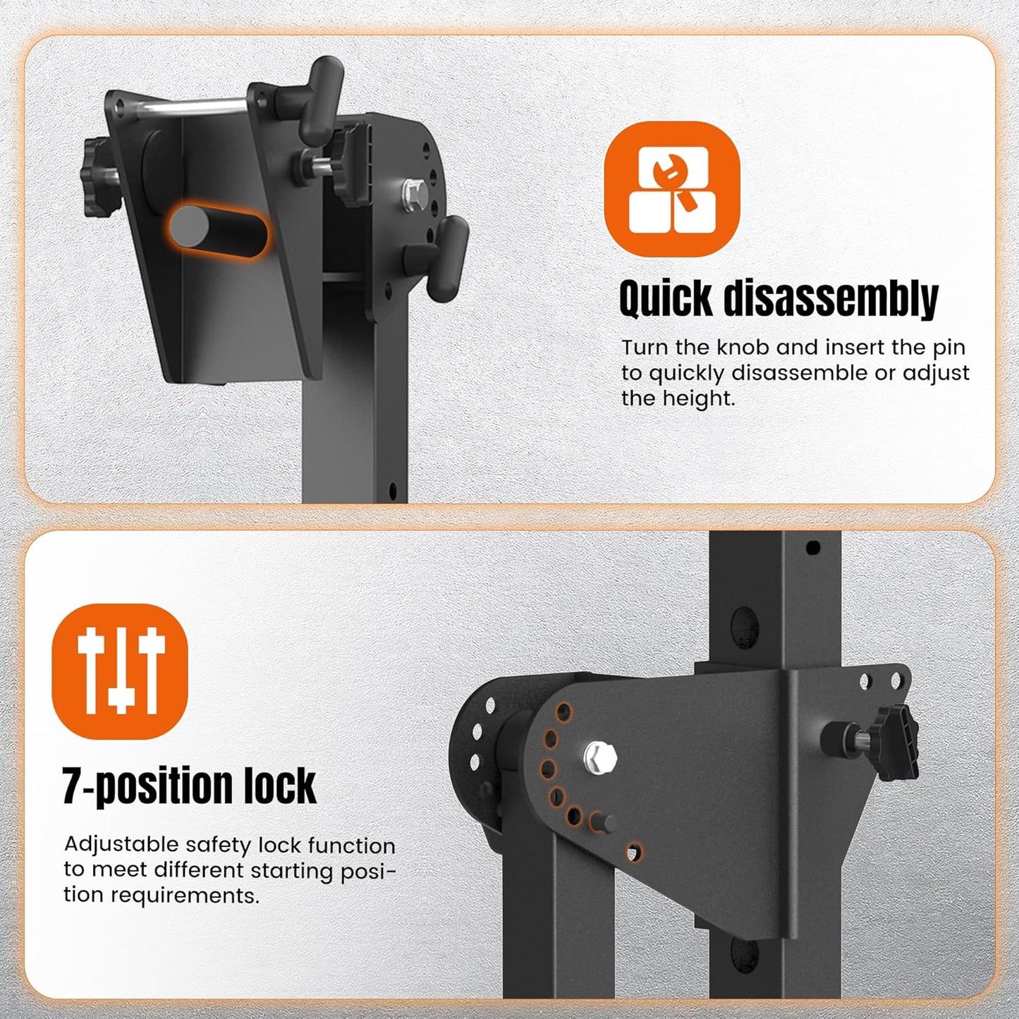 Adjustable Lever Arms, Power Rack Attachment for Full-Body Strength Training, Compatible with 2x2, 2x3, 3x3 Racks, Fits 1’’ & 2’’ Weight Plates, 350LB Capacity, Multi-Grip Handles, TK800