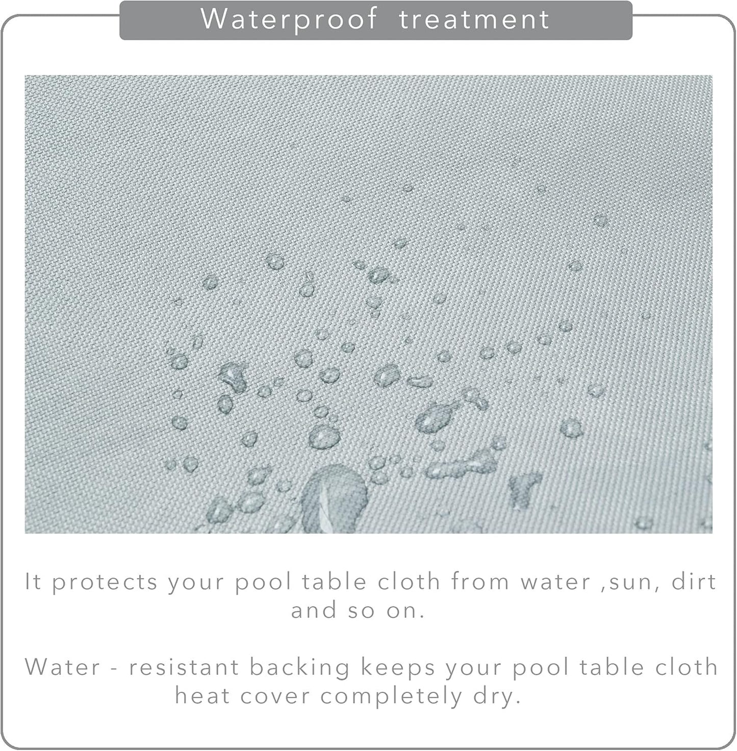 7/8/9FT Heavy Duty 600D Polyester Canvas Billiard Pool Table Cover(7 Colors Available) (Gray, 9-Foot)