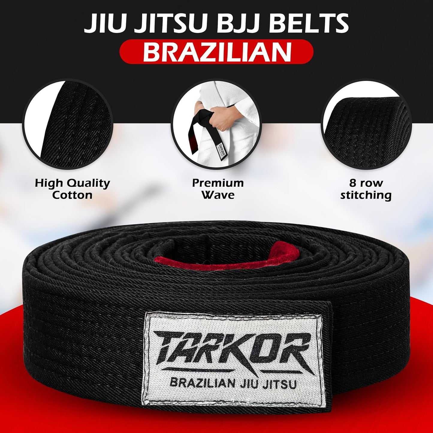 Vintage Series BJJ Belt for Men & Women Brazilian Jiu Jitsu Belt for Jiu Jitsu Gi