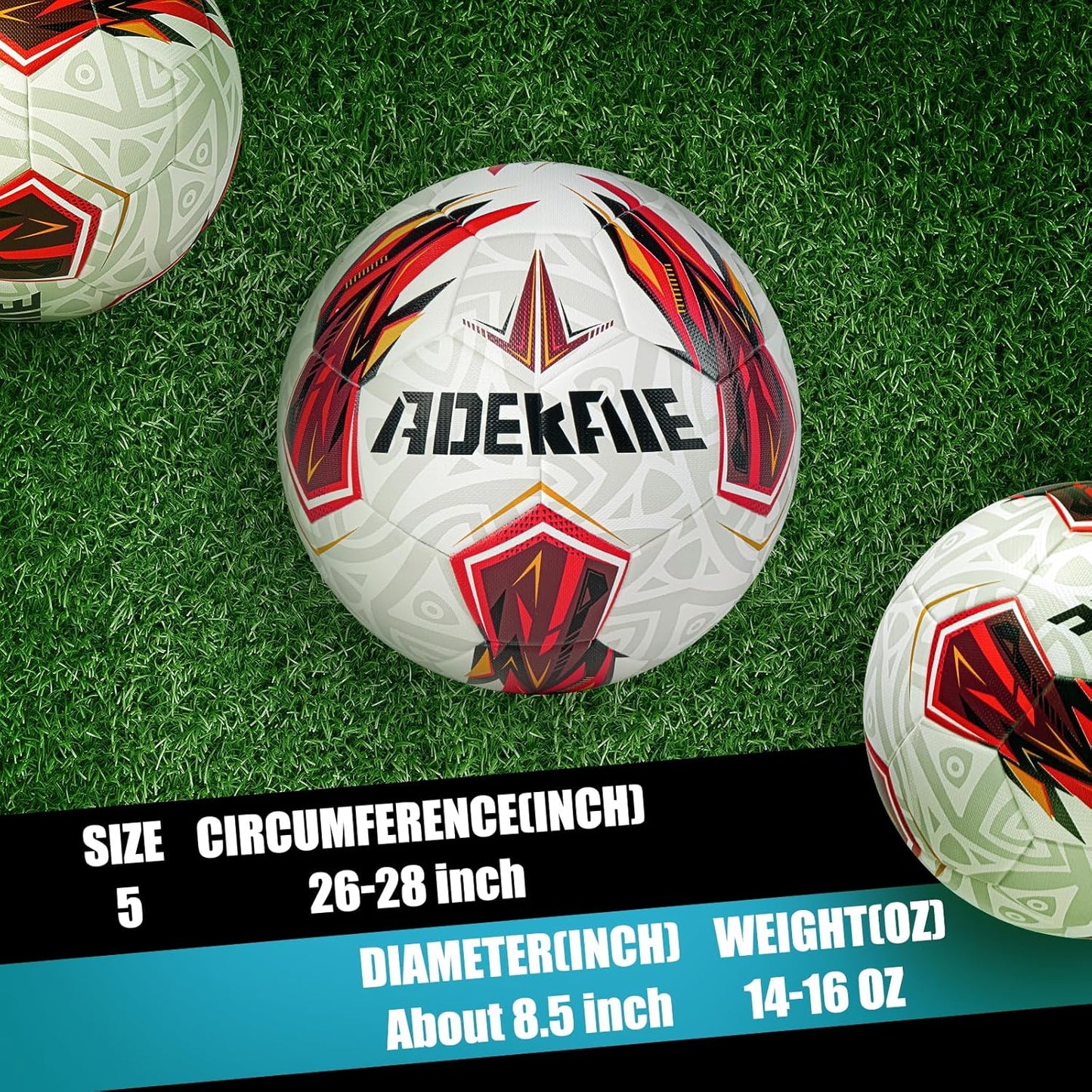 Soccer Ball Size 5 for All Age Recreational or Professional Outdoor Practice, PU Official Size&Weight, Size 5 Soccer Ball for Boys Youth Adults College Team, Ideal Gifts with Pump and Carry Net