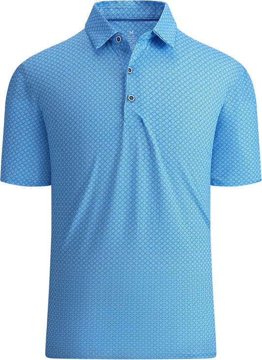 WARHORSEE Golf Polo Shirts for Men Short Sleeve Wrinkle Free 4 Way Stretch Moisture Wicking Performance Collared Tshirts