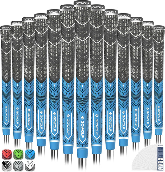 Gowolf Golf Grip Cord Rubber Multi-compound Golf Driver Irons Club Choose 13 Grips with 15pcs Tapes Or Full Kit choose one