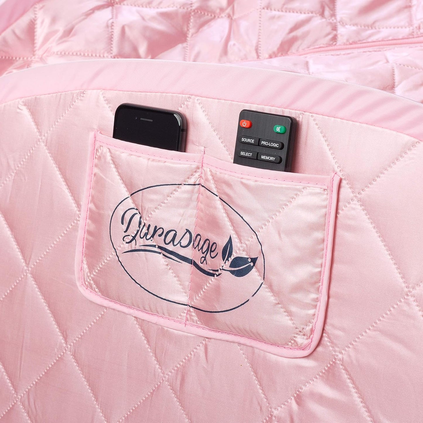 Durasage Personal Foldable Steam Sauna for Relaxation at Home, 60 Minute Timer, 800 Watt Steam Generator, Chair Included - Light Pink