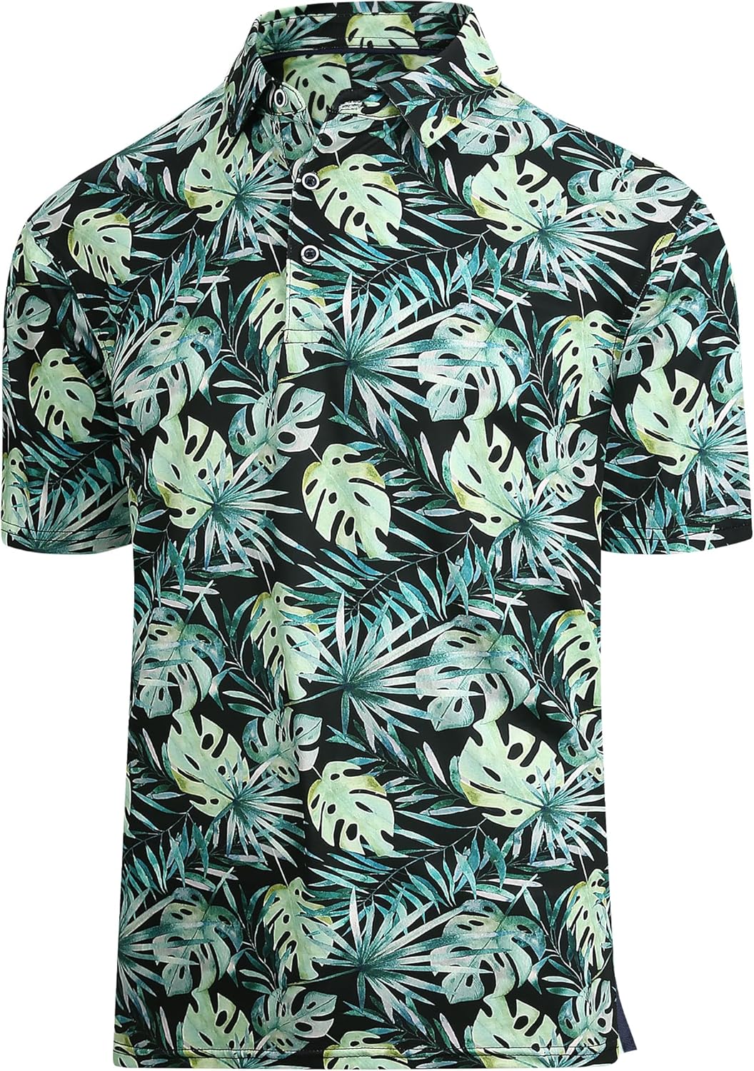 Esabel.C Golf Shirts for Men Dry Fit Performance Short Sleeve Print Moisture Wicking Collared Shirt
