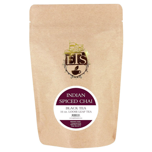 Indian Spiced Chai Tea Pouches - 4oz | Loose Leaf Black Tea with Traditional Indian Spices | Bold and Aromatic Chai Blend | Ceylon Tea Base | Enjoy Hot or with Milk | Smooth and Full Flavor