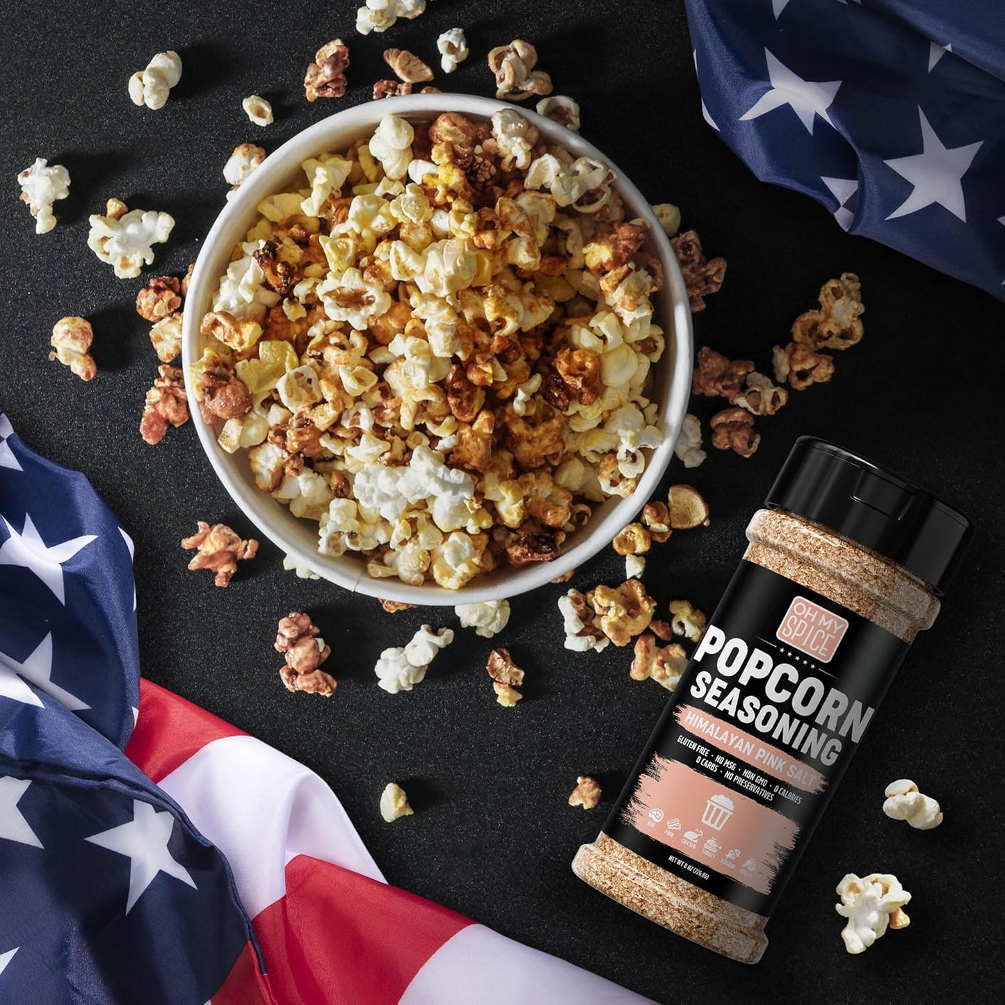 Popcorn Seasoning Himalayan Pink Salt Mix - Gluten Free Popcorn Flavoring Seasoning Rock Salt. All Purpose Pink Salt Toppings. Healthy Movie Night Theater Pop Corn Seasonings. Himalayan Pop Corn 7.7oz