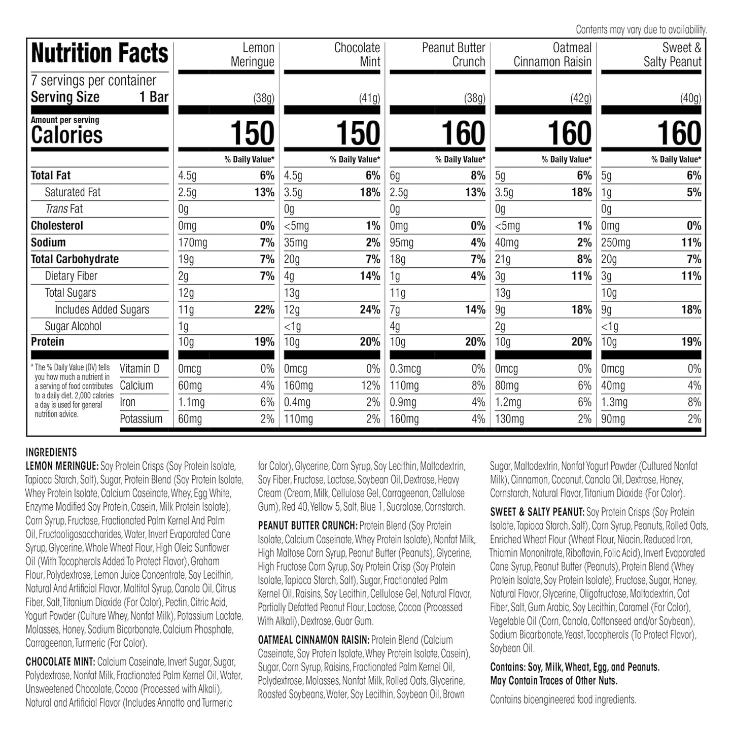 WonderSlim Protein Snack Bar, Variety Pack, (7ct)