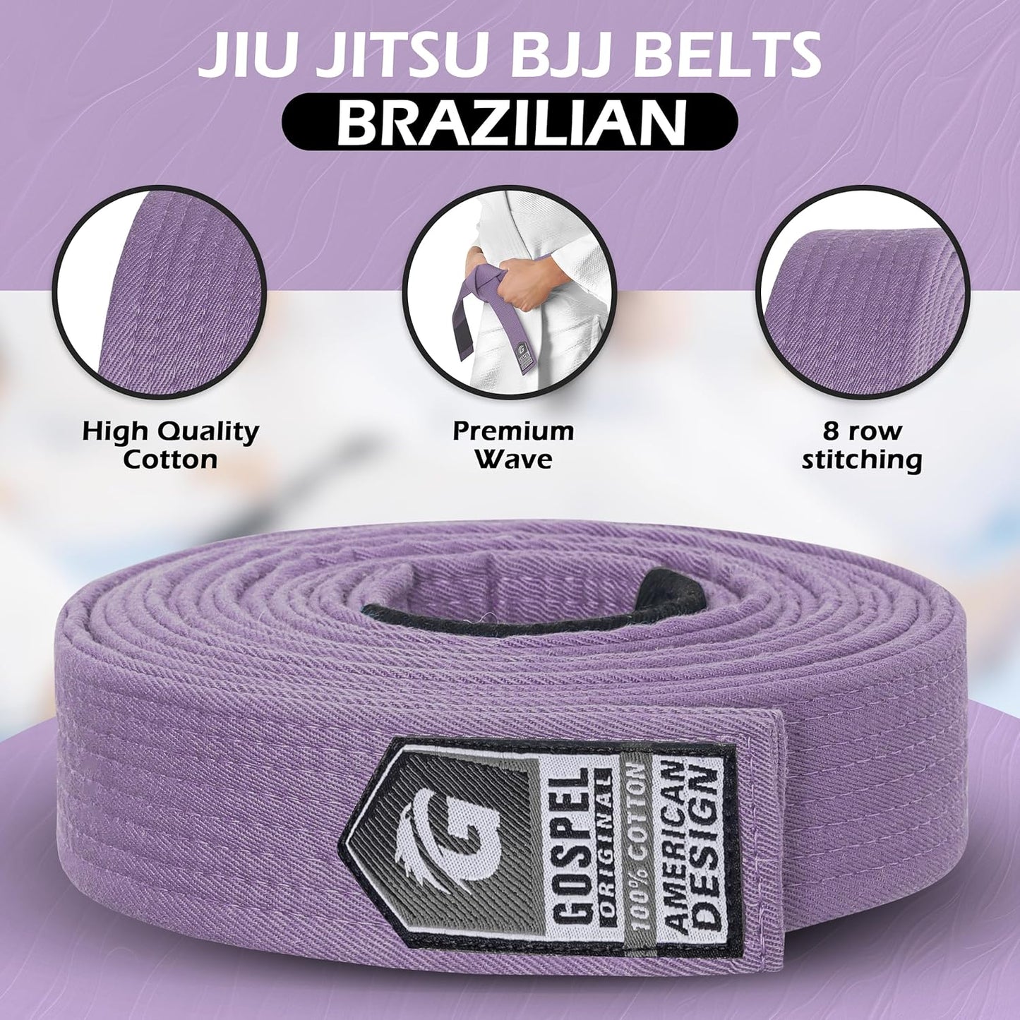 GOSPEL Vintage Series BJJ Belt for Men & Women | Brazilian Jiu Jitsu Belt with Vintage Colors